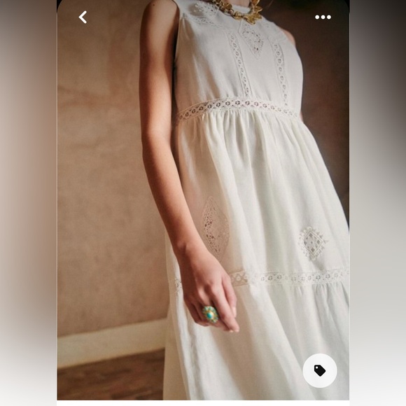 Sezane white midi Zarri dress XL/ 46 - Picture 9 of 10